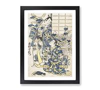 Ichimura Uzaemon As A Samurai By Torii Kiyonobu Asian Japanese Framed Wall Art Print, Ready to Hang Picture for Living Room Bedroom Home Office Décor, Black A4 (34 x 25 cm)