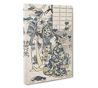 Ichimura Uzaemon as a Samurai by Torii Kiyonobu Painting Canvas Print | Gallery Wrapped 30mm Frame Wall Art | 30x20 inches | Ready to Hang | Contemporary Picture | Living Room Bedroom Lounge Office