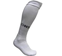 ICHNOS Knee High Football Socks - Perfect for Soccer, Rugby, and Hockey - Size L (UK 7-11 / EU 41-44) (White)