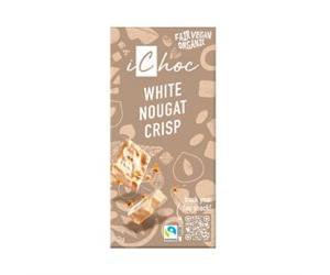 iChoc White Nougat Crisp Chocolate Vegan Organic 80g