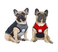 iChoue 2pcs French Bulldog Summer Cooling Shirts Black Red Grey - Medium | UV Sun Protection Quick Dry Tank Tops Clothes for Frenchie Boston Terrier Puppy English American Bully Pitbull Staffordshire