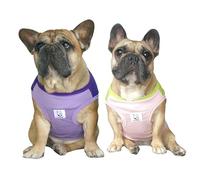 iChoue 2pcs French Bulldog Summer Cooling Shirts Pink Green Purple - Large | UV Sun Protection Quick Dry Tank Tops Clothes for Frenchie Boston Terrier Puppy English American Bully Pitbull Staffordshire