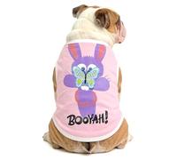 iChoue American Bully Easter Bunny Costumes Shirts Rabbit Vest Tank Tops Clothes with 3D Butterfly Decor for Dogs Pitbull English Bulldog - Pink/XLarge