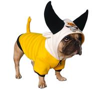 iChoue English Bulldog Huge Horn Buffalo Bull Halloween Costumes Clothes Hoodies Shirts Vest for Medium Dogs Cold Weather Winter Coats French Frenchie Pug Pitbull - Yellow Black, XXLarge