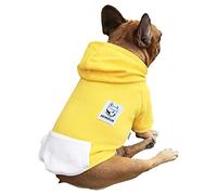 iChoue French Bulldog Frenchie Clothes Hoodies For Dogs Pug English Boston Terrier Bully Pitbull Corgi Sweatshirt Sweater Clothing - Yellow/Large