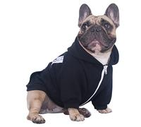 iChoue French Bulldog Frenchie Clothes Hoodies For Dogs Pug English Boston Terrier Bully Pitbull Corgi Sweatshirt Sweater Clothing - Black/Large Plus