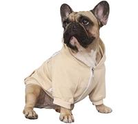 iChoue French Bulldog Frenchie Clothes Hoodies For Dogs Pug English Boston Terrier Bully Pitbull Corgi Sweatshirt Sweater Clothing - Khaki/XLarge