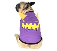 iChoue French Bulldog Halloween Costumes Shirts Pumpkin Devil Face Horns, L | 3D Demon Evil Outfit Cute Print Cosplay Clothes Tank Tops Vest for Dogs Boston Terrier American Bully Pitbull Purple Orange