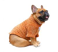 iChoue Pet Dog Jumpers Winter Warm Sweater Clothes Turtleneck for English Bulldog Bully Pitbull Corduroy Cold Weather Pullover Coat Shirt - Coffee/XXLarge