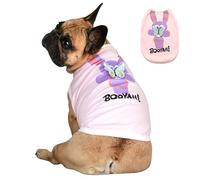 iChoue Pug Easter Bunny Costumes Shirts Rabbit Vests Tank Tops Clothes with 3D Butterfly Decor for French Bulldog Frenchie Boston Terrier Puppy Dogs - Pink/Small