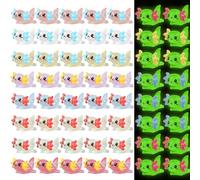 ICHOWHO 40Pcs Mini Axolotl Figures, Tiny Resin Animals Cute Axolotl Toy Luminous Axolotl Figures Hexagonal Dragon Decoration Ornament for Garden Ornament Dollhouse Aquarium Landscape DIY (8 Colors)