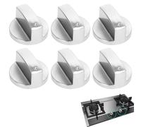 ICHOWHO 6 Pcs Cooker Knobs, 6mm Universal Cooker Knob Replacement Metal Gas Hob Knobs for Gas Stove, Kitchen Cooktop, Various Ovens