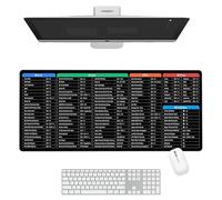 ICHOWHO Excel Shortcuts Keyboard Mouse Mat - XL Large Excel Formula Mouse Mat Non-Slip Desk Mat For Macbook Laptop Pc Office Home, Stitched Edge, 30 * 80 cm