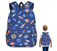 ICHOWHO Kids Backpack, Toddler Backpack, Backpacks Kindergarten Boy, School Kids Hiking Backpacks, Kindergarten Canvas Holiday Travel School Bag for 3-6 Years Old Outdoor (Navy Blue Rocket)