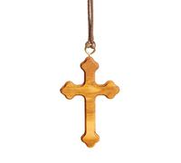 Ichthus Jesus fish olive wood cross necklace handmade in Nazareth