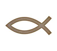 Ichthys Christian Fish - Laser Cut 3mm MDF Craft Shape Blanks (Small)