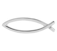 ICHTHYS Fish Silver Tone Pin Badge - 2cm CHRISTIAN SYMBOL for Men & Women - Religious Pin - Subtle Eye-catcher & Gift for Confirm, Communion Baptism - by MaMeMi