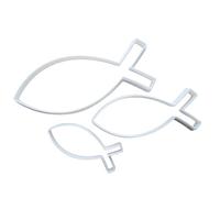 Ichthys Symbol Christian Religion Fish Shape Cookie Cutter Dough Fondant Sharp Stencil Icon Religious Church (Small)
