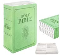 ichuanyi Bible Pillow Book Plush That Opens - Openable Holy Bible Pillow Bible Stuff - Book Shape Bible Verse Throw Pillow - Book Bible Gifts for Women (Green)