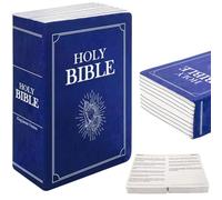 ichuanyi Bible Pillow Book Plush That Opens - Openable Holy Bible Pillow Bible Stuff - Book Shape Bible Verse Throw Pillow - Book Bible Gifts for Women (Blue)