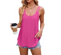 iChunhua Long Camisole Tops for Women Beach Ladies Vest Tops Stylish Going Out Tops Hot Pink M