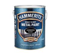 ICI 5084796 5L Hammerite Hammered Metal Paint - Black | 5084796 3 in 1 formula applies directly to rusty metal with no primer or undercoat required.