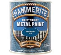 ICI Hammerite 5092938 Direct to Rust Metal Paint - Hammered Blue Finish 750ML