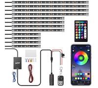 12PCS Motorcycle LED Underglow Kit, icicar Motorcycle Lights App Control Music Sync LED Motorcycle Lights Brake Feature Waterproof Dual Remote Motorcycle Underglow LED Light Kit for UTV ATV Golf Cart
