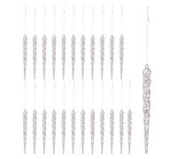 Icicle Decorations for Tree, Icicle Christmas Decoration, 24 x Clear Acrylic Icicle Drop Pendants, Crystal Christmas Decoration for Christmas, Wedding, Winter Holidays