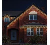 Icicle Lights 60/40/20 Drop Black 2m/60 LED Warm White 10% Xmas Haus Black One Size