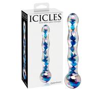 Icicles No. 08 - Wavy Double-Ended Glass Dildo (Clear-Blue)