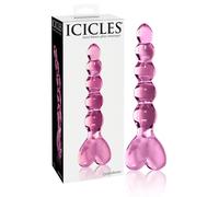 Icicles No. 43 - Beaded Heart Glass Dildo (Pink)