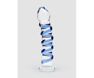 Icicles No 5 Sapphire Spiral Glass Dildo 7 Inch - Blue Blue