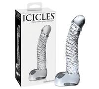 Icicles No. 61 - Elegant Glass Dildo with Textured Bulbs (Clear)