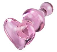 Icicles No. 75 Pink Heart Glass Butt Plug
