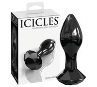 Icicles No. 78 - conical glass anal plug (black)