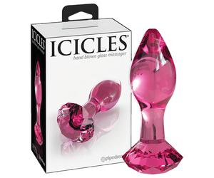 Icicles No. 79 - Pink Glass Tapered Anal Plug