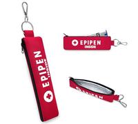 ICIMBI 1 Pack EpiPen Carry Case,Red Epipen Holder Bag with Carabiner-for 1 EpiPen Asthma Allergy Medication,Sports Outdoors Travel Epipen Case for Walking or Running