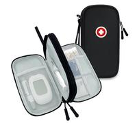 ICIMBI Diabetic Travel Case, Carrying Case, Diabetes Test Kit Organizer Blood Glucose Monitor with Meter, Blood Glucose Test Strips, Lancets, Lancing Device, Alcohol Wipe (Case Only), black