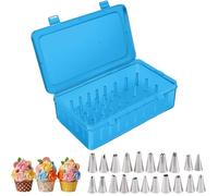 Icing Bag Nozzle Storage Box,Piping Tip Storage Box - 42 Pieces Transparent Stackable Organizer Reusable Cake Decorating Kit Baking Storage for Cake Decoration for Beginners