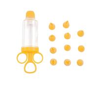 Icing Dispenser Cake Decorator with 8 Nozzles, Piping Tips for Cupcake | Ergonomic PP Body With 11 Nozzles For Home Bakers Compatible With All Frosting Types Yellow 12pcs