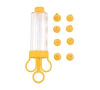 Icing Dispenser Cake Decorator with 8 Nozzles, Piping Tips for Cupcake | Ergonomic PP Body With 11 Nozzles For Home Bakers Compatible With All Frosting Types Yellow 9pcs