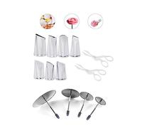 Icing Flower Making Tools with 7 Piping Nozzles, 4 Flower Nails & 2 Lifters
