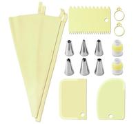 Icing Piping Bags and Nozzles Set, Icing Piping Set for Baking - Safe Reusable Piping Bags 15 Pieces - The Durable Design of Cake Decorating Ensures Precision in Your Creations