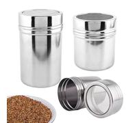 Icing Sugar Duster, Powder Sugar Dispenser for Coffee, 3 Pieces Stainless Steel Containers Kitchen Equipment for Coffee and Breakfast