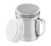 Icing Sugar Shaker, Flour Sugar Salt Shaker, Stainless Steel Powdered Sugar Duster with Handle & Lid, Flour Shaker Chocolate Shaker for Cappuccino, Seasoning Cans for Cinnamon Pepper Powder