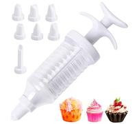 Icing Syringe, Cake Piping Kit Baking Supplies Frosting Tools with 8 Pieces Icing Nozzles, Cake Decorating Kit Piping Nozzle Dessert Decorator Cake Decorating Tool for Gift Baking Lover