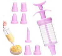 Icing Syringe, Cake Piping Kit Sets Piping Set Baking Supplies Baking Supplies Frosting Tools for Gift Baking Lover (Pink)