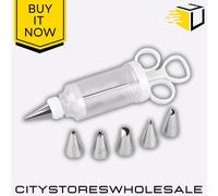 Tala Icing Syringe Set With 6 Nozzles,White,Icing Syringe With 6 Nozzles