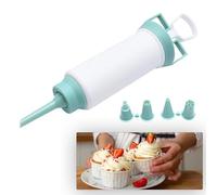 Icing Syringe Spray Gun for Baking Garnier Doughnut Syringe Nozzles Set Cream Syringe Set Icing Syringe Dessert Decorator with 5 Nozzles for Cupcakes Doughnut Biscuits Pastries